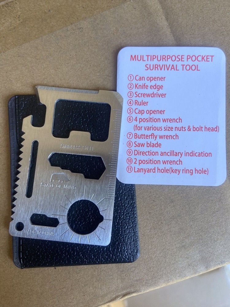 14-in-1 Stainless Steel Credit Card Multi-Tool for Camping & Survival-image