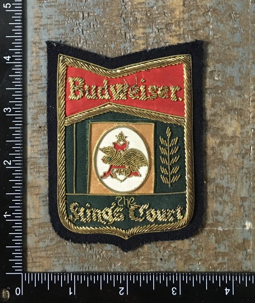 Vintage BUDWEISER THE KINGS COURT Beer Anheuser Busch Bullion Wire Sew-On Patch