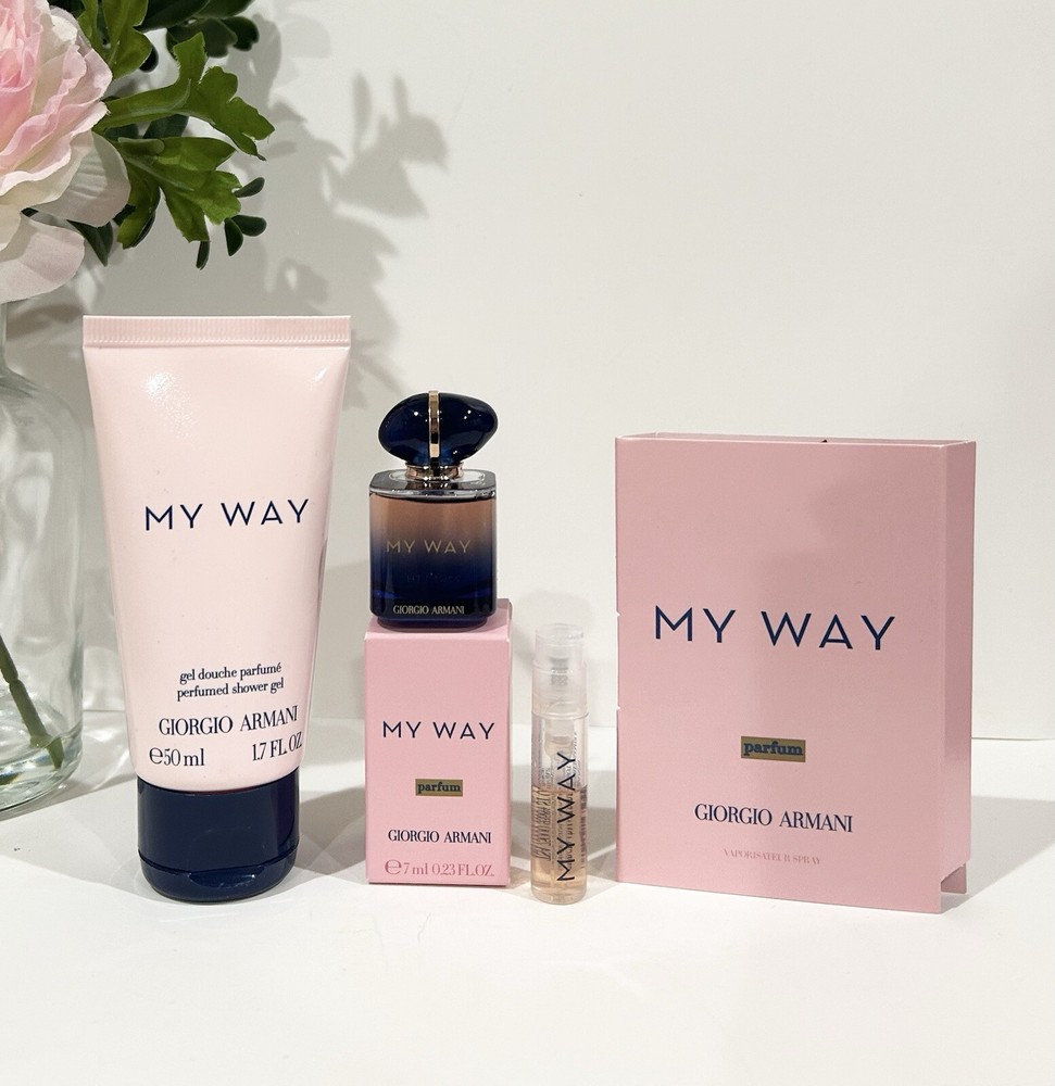 Giorgio Armani My Way 3Pc Shower Gel & Mini Perfume & Sample Set