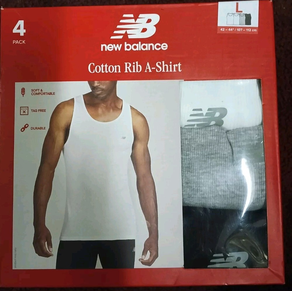 Tank Tops 4Pack, New Balance, Mens Large, New
