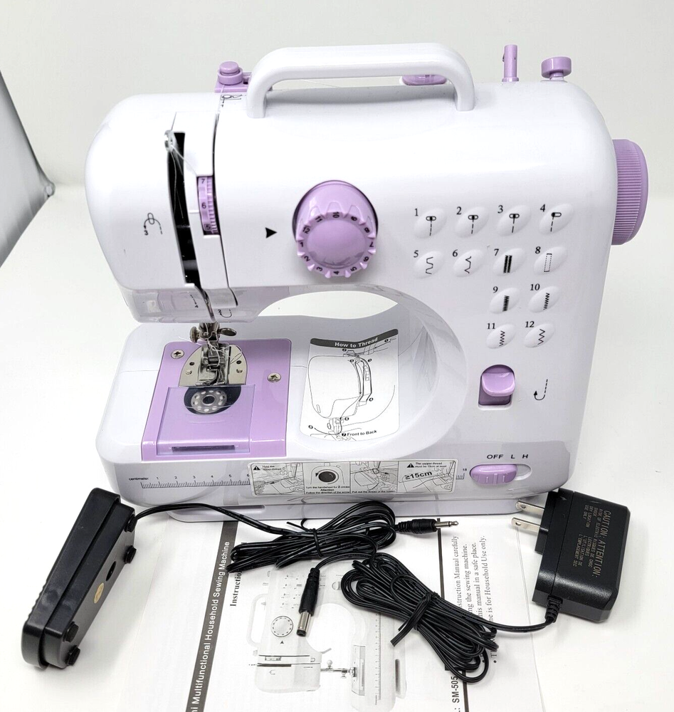 JUCVNB Mini Sewing Machine with 12 Stitches for Kids and Beginners No Needle Required