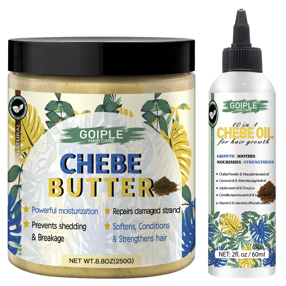 Chebe Hair Growth Oil and Butter for Deep Moisturization - All Hair Types, Me...