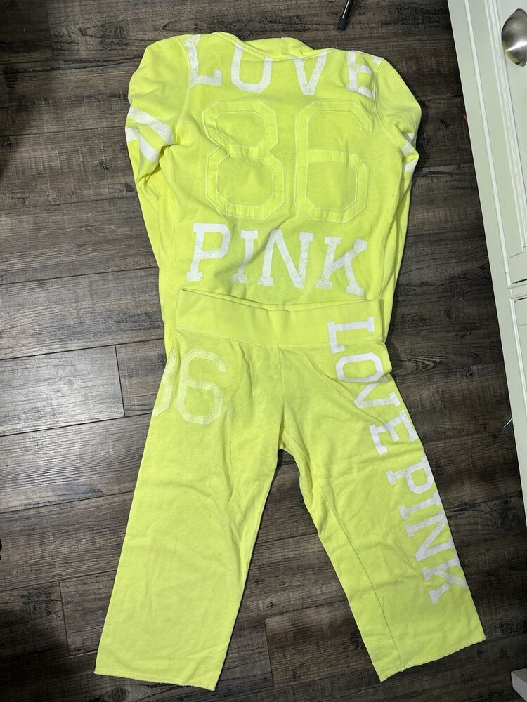 Y2K vintage Victoria’s Secret yellow pink full loungewear set