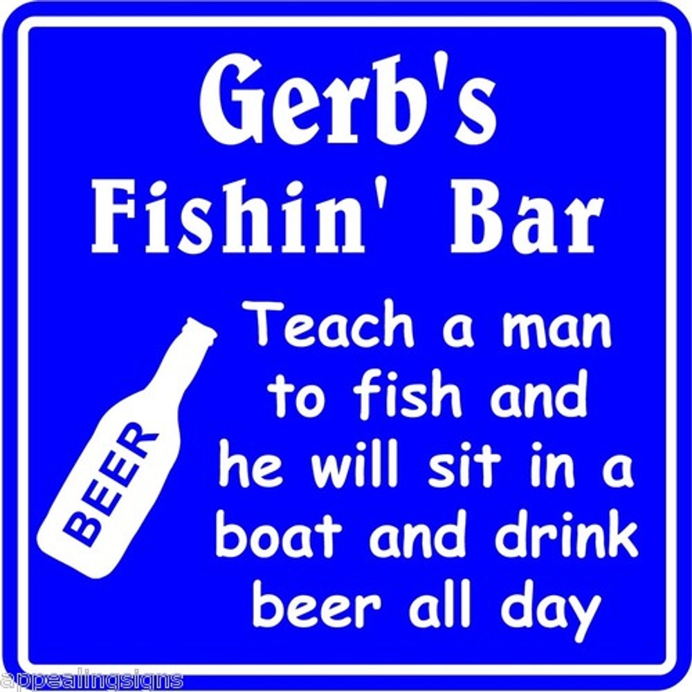 Custom USA Made Fishing Sign for Man Cave or Bar - Personalized Beer Gift for Fishermen-image