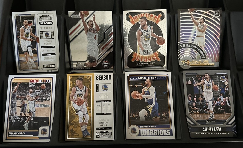 Stephen Curry 8-Card Lot Panini Contenders Optic NBA Hoops Prizm Warriors Star