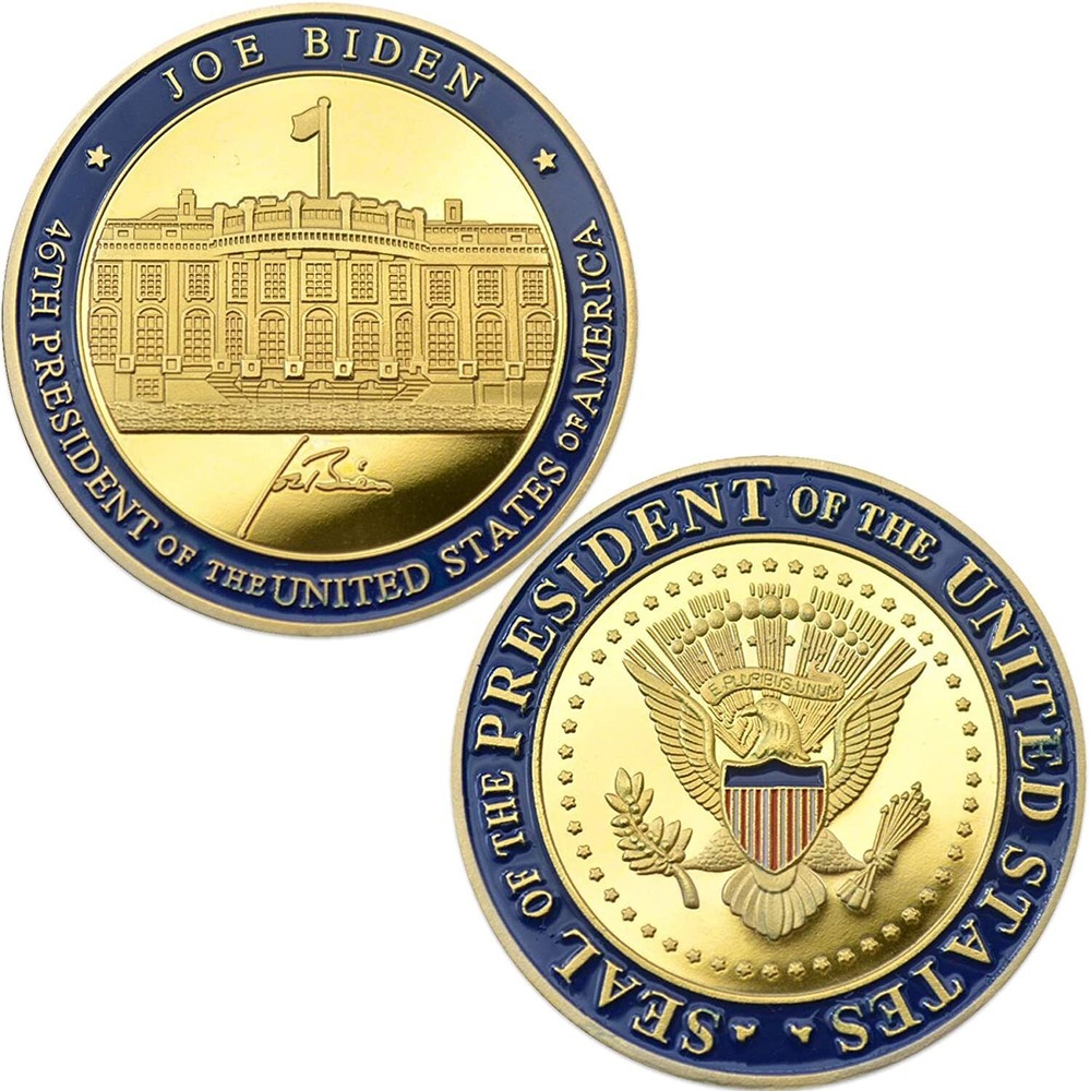 president Joe Biden Commemorative Coin inaugural Challenge Coins Token - 2 Pcs