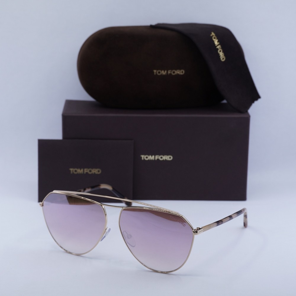 TOM FORD FT0681 28Z Shiny Gold Pink Havana Light Pink Gradient Sunglasses 63-12-1