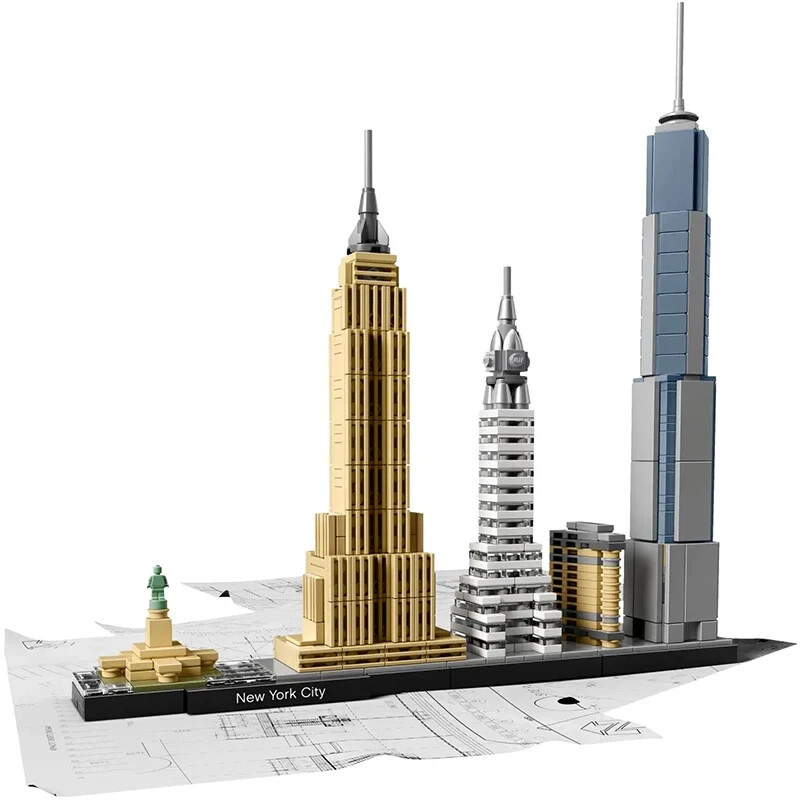 New York City City Skyline Building Blocks - With Paper Manual - No Box