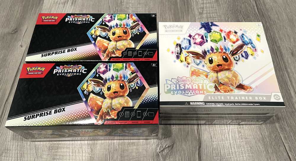 Pokémon TCG Prismatic Evolutions ETB + Surprise Box x2 - New Factory Sealed