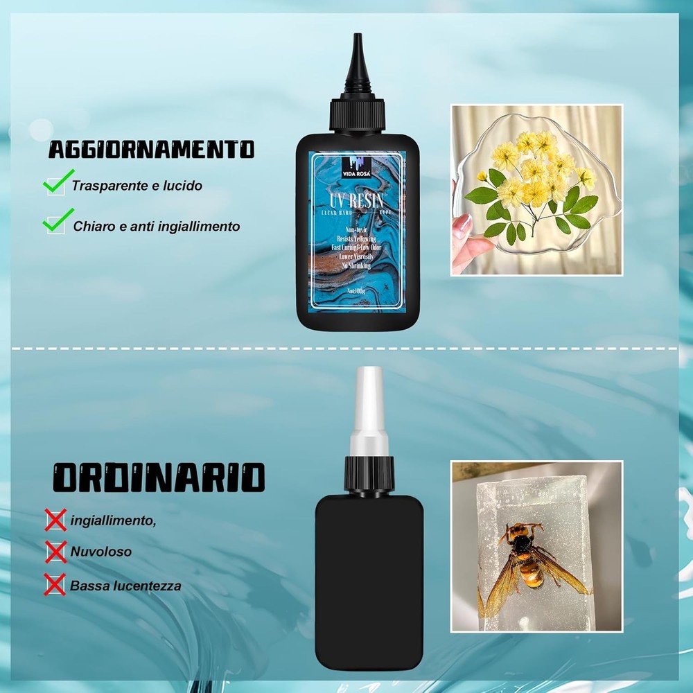 VIDA ROSA 200G UV Resin Upgraded Low Viscosity and Low Shrinkage Kit with Hig...