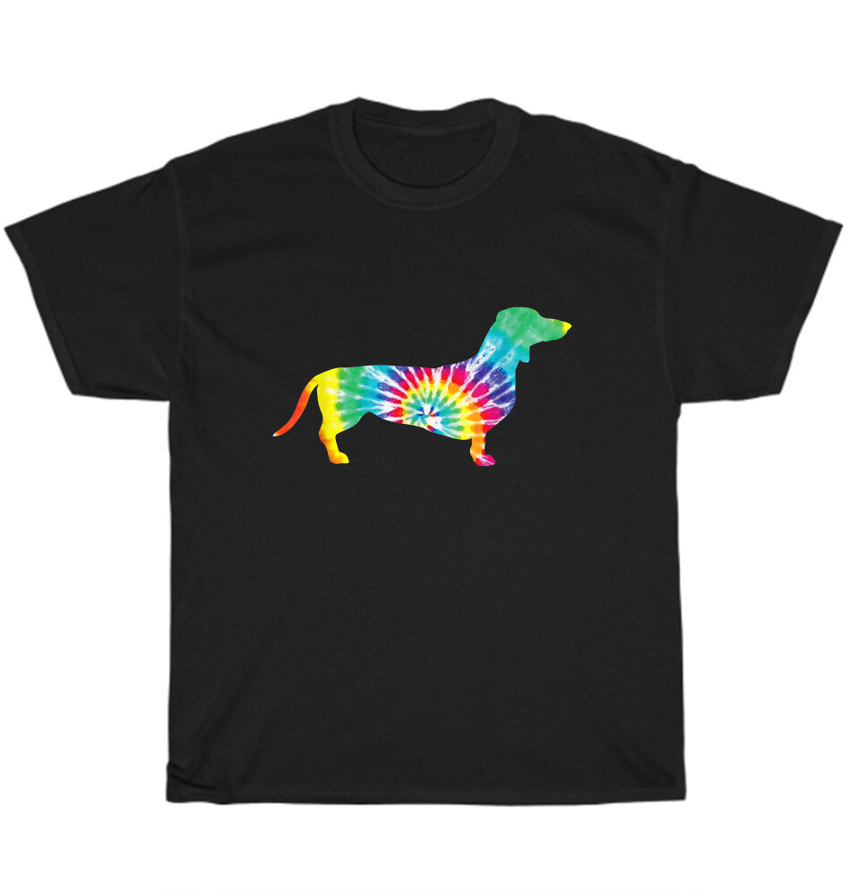 Tie Dye Dog Hippie Dachshund Puppy Weiner Doxie Chiweenie Retro T-shirt Unisex