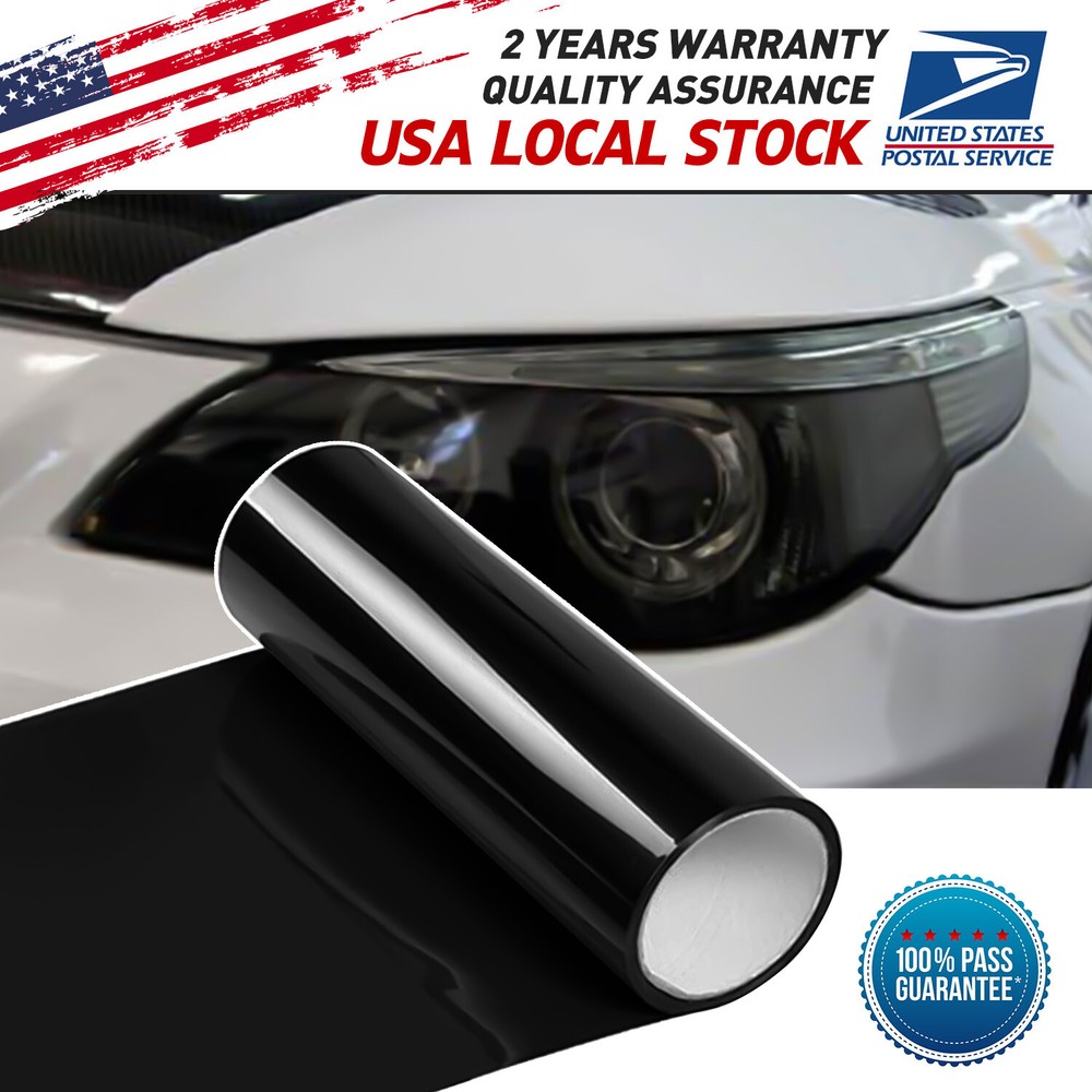 Gloss Black Smoke Vinyl Tint Film for Car Taillights Headlights Fog Lights Uncut