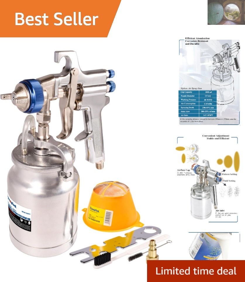 Professional 33 oz Aluminum Spray Gun - 2.5mm Nozzle for Oil-Based, Latex Paints