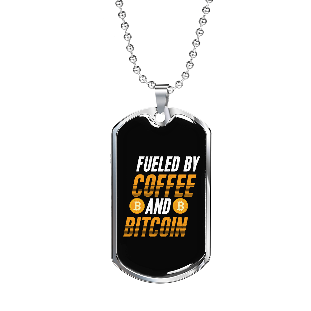 Crypto Coffee Lover Dog Necklace in Stainless Steel or 18K Gold