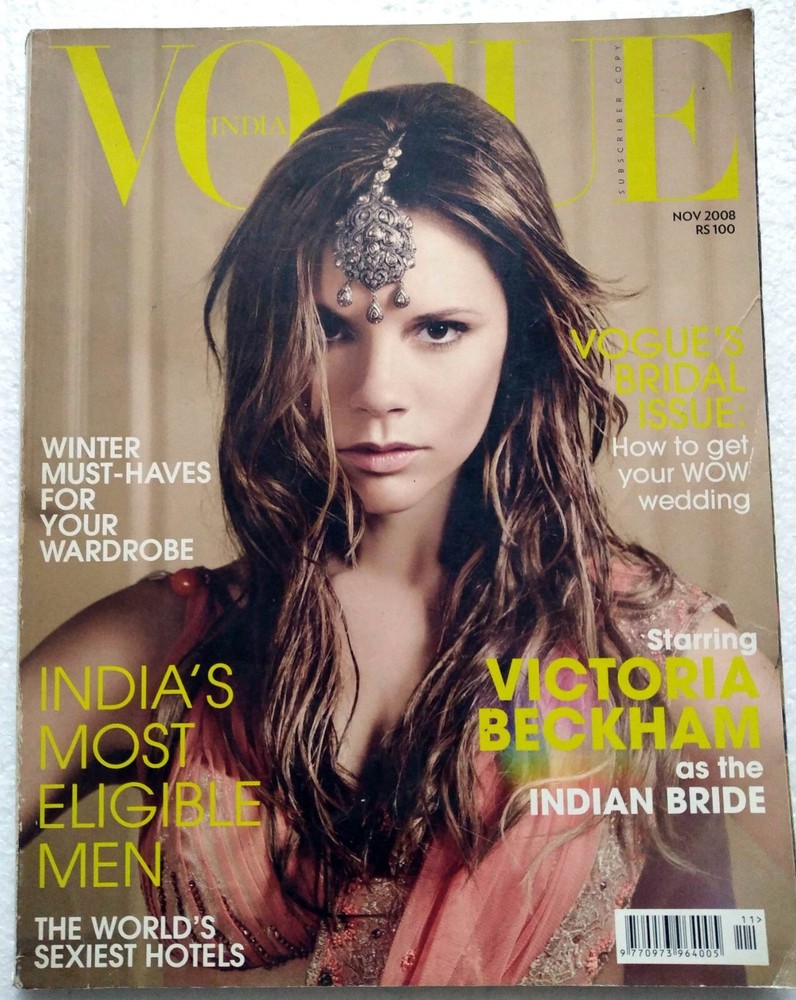 Vogue Nov 2008 Fashion Magazine India Victoria Beckham Indian Bridal Issue Bride