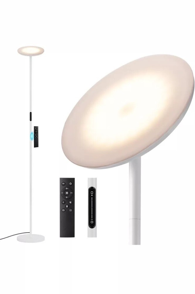 Modern LED Floor Lamp - Remote & Touch Control 40W/2400LM Sky White