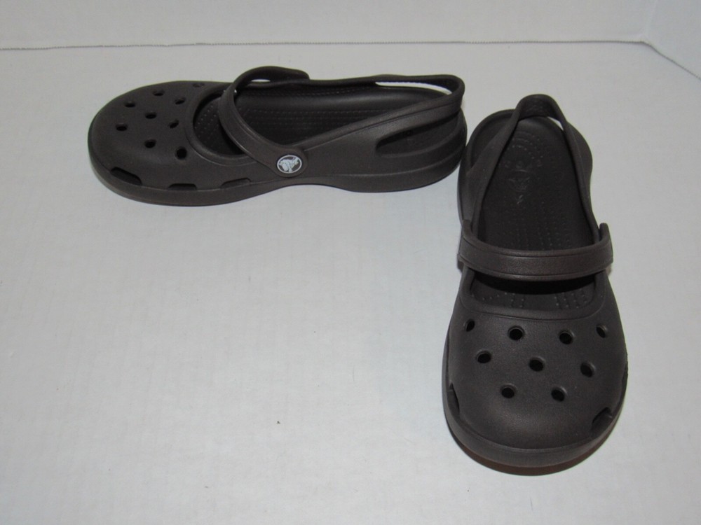 Crocs Clogs Shoes Comfort Mary Jane Double Strap Brown Karin Women’s Size 6
