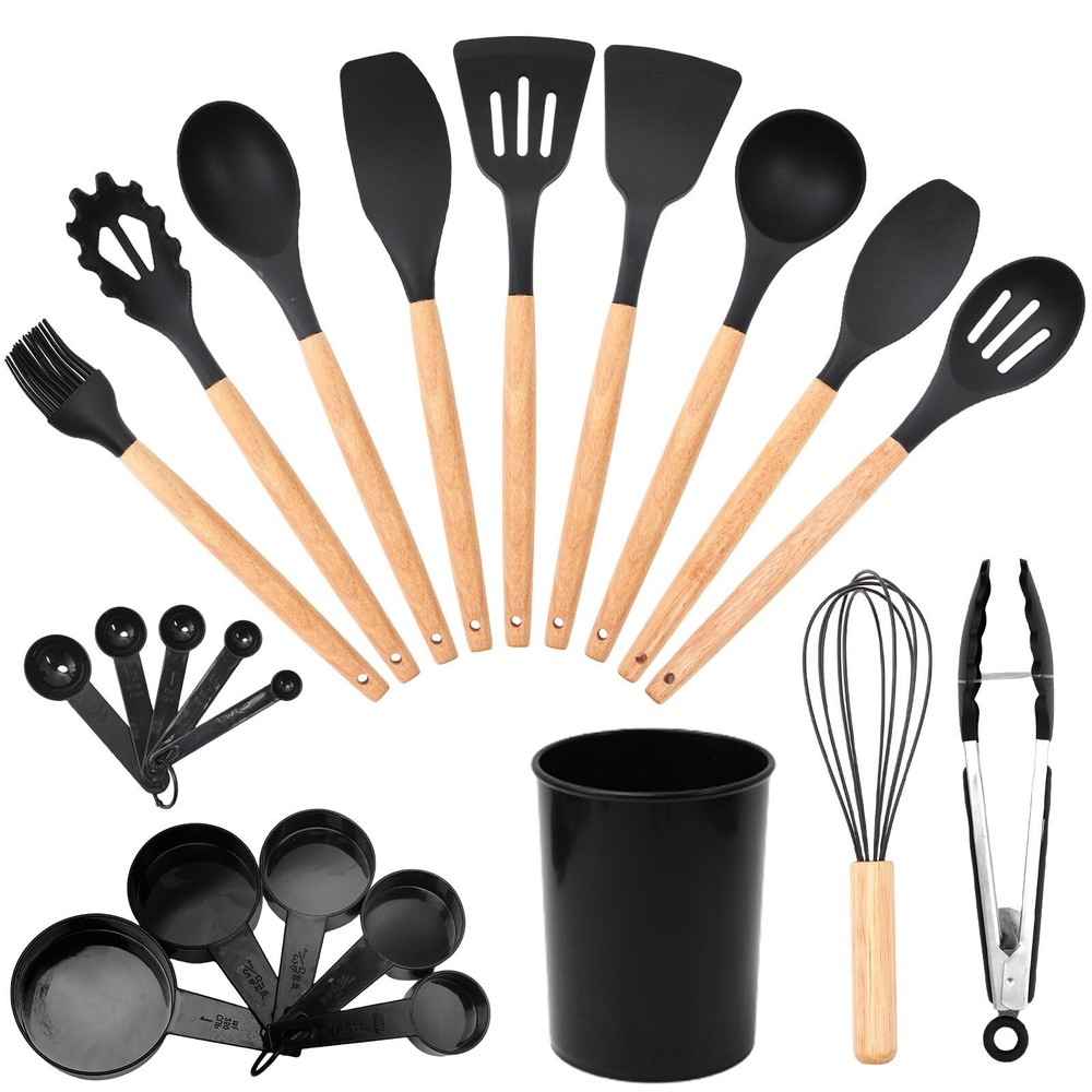 Silicone Cooking Utensils Set, 22 PCS Kitchen Utensils Set, 446℉ Heat Resista...