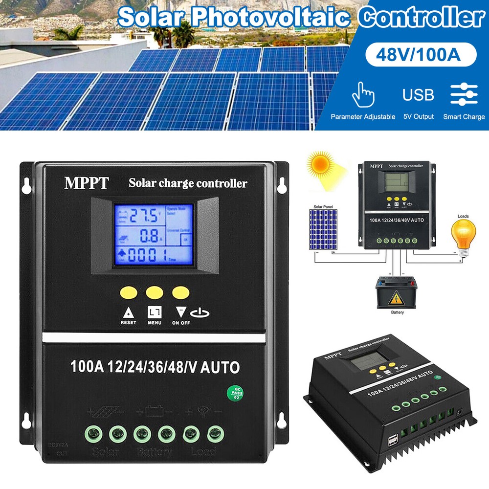 4000W 100A Solar PV Regulator MPPT/PWM 12V 24V 36V 48V Solar Charging Controller