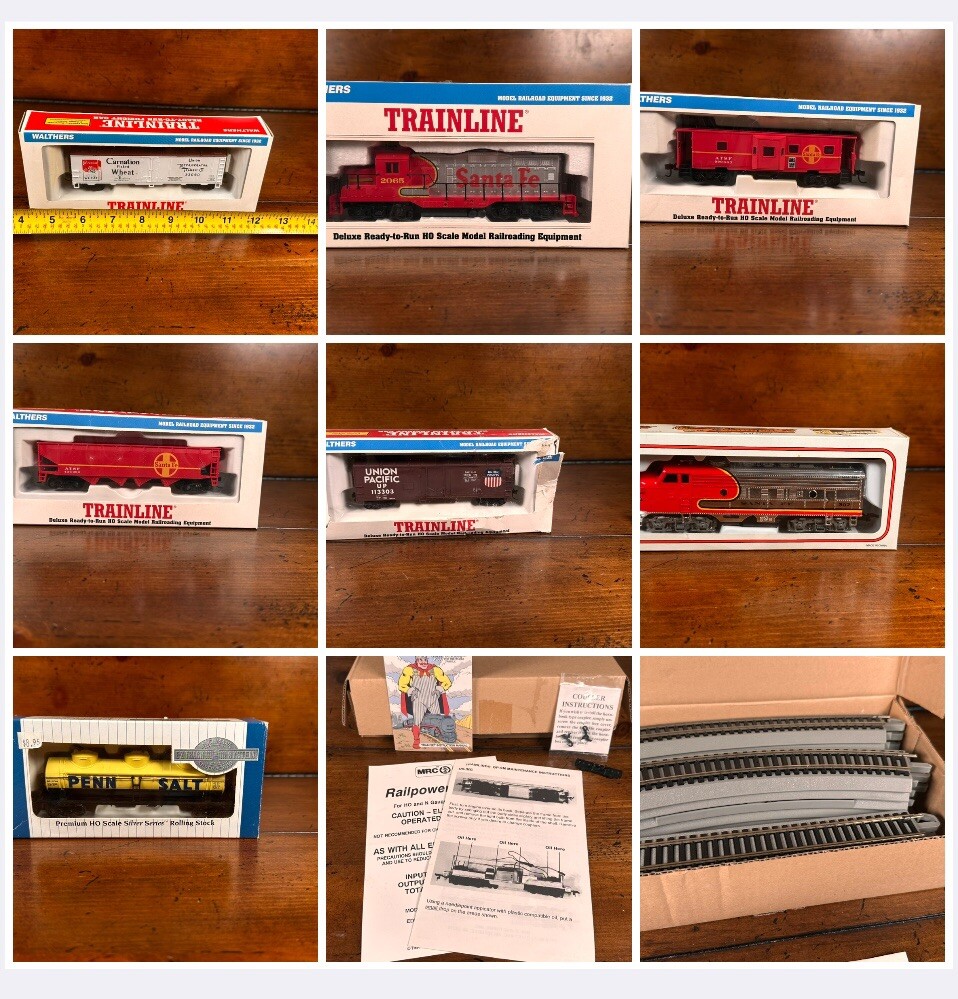 Walthers Trainline Deluxe Ho Model Train Set Bachmann EZ Track Santa Fe 931-74