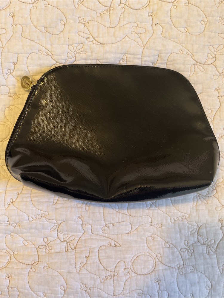 YSL Beaute Black Travel Makeup Cosmetic Pouch Toiletry Bag