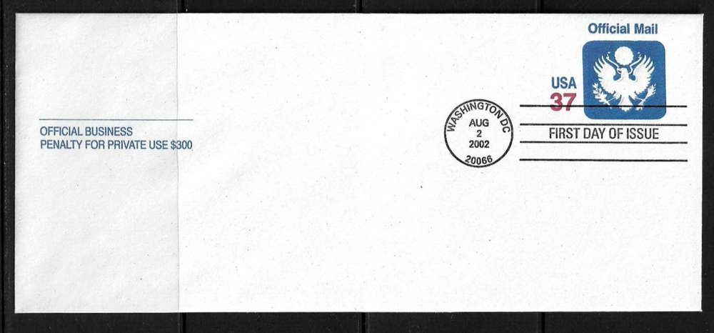 USA SC # UO91 Official Mail FDC. Ready for Cachet