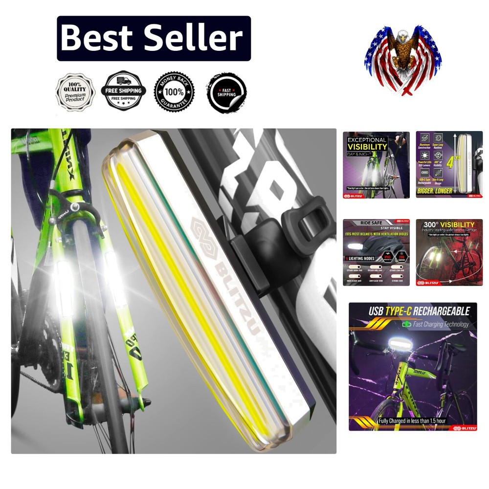 Versatile Bike Lighting Set - USB Rechargeable, Waterproof 200L Headlight & Tail