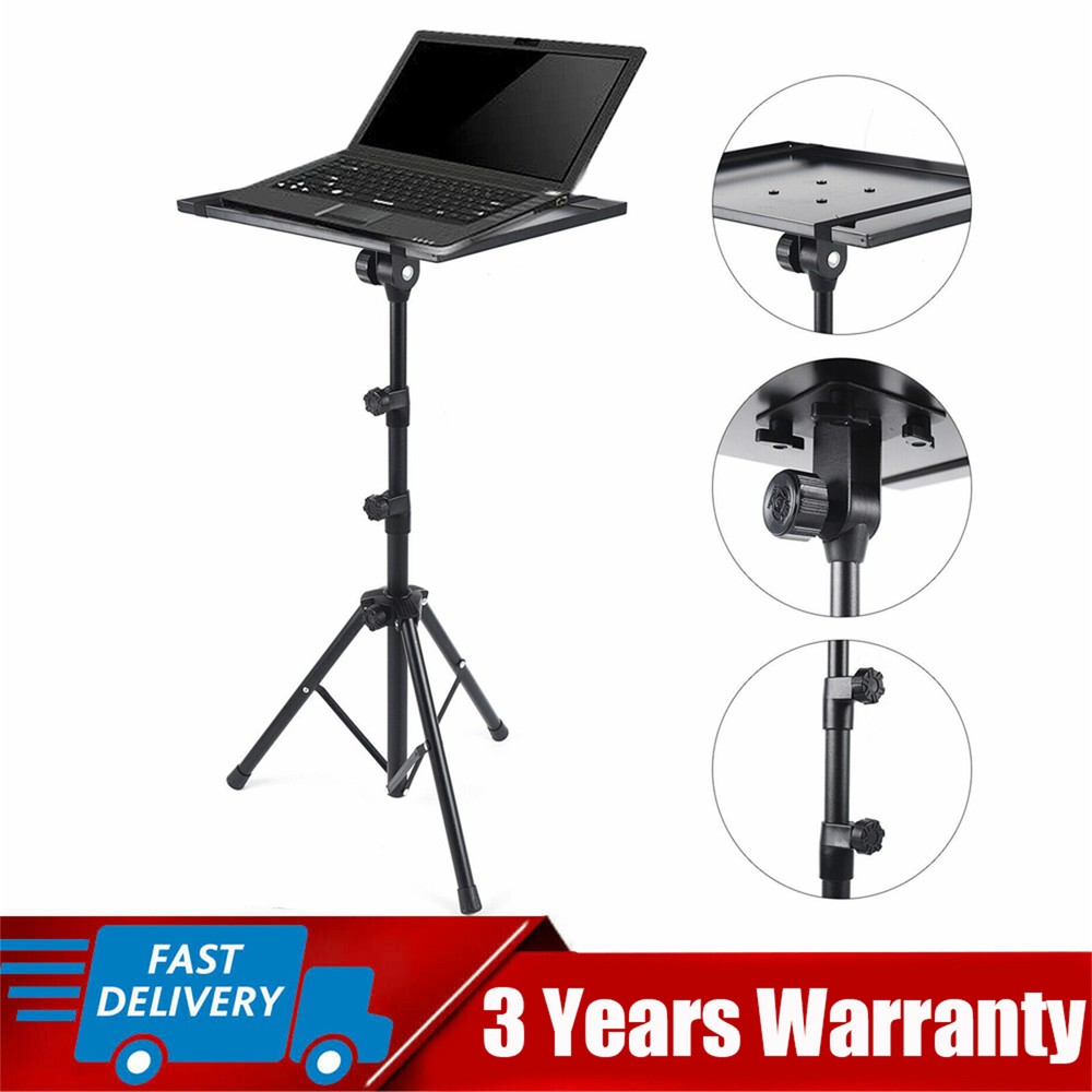 Mobile Projector Floor Tripod Stand Laptop Holder with Tray Adjustable Height