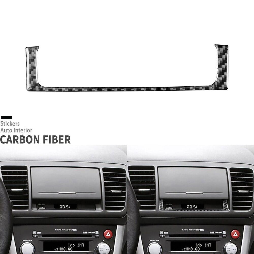 Carbon Fiber Navigation GPS Panel Frame Trim For Subaru Legacy Outback 2005-2009