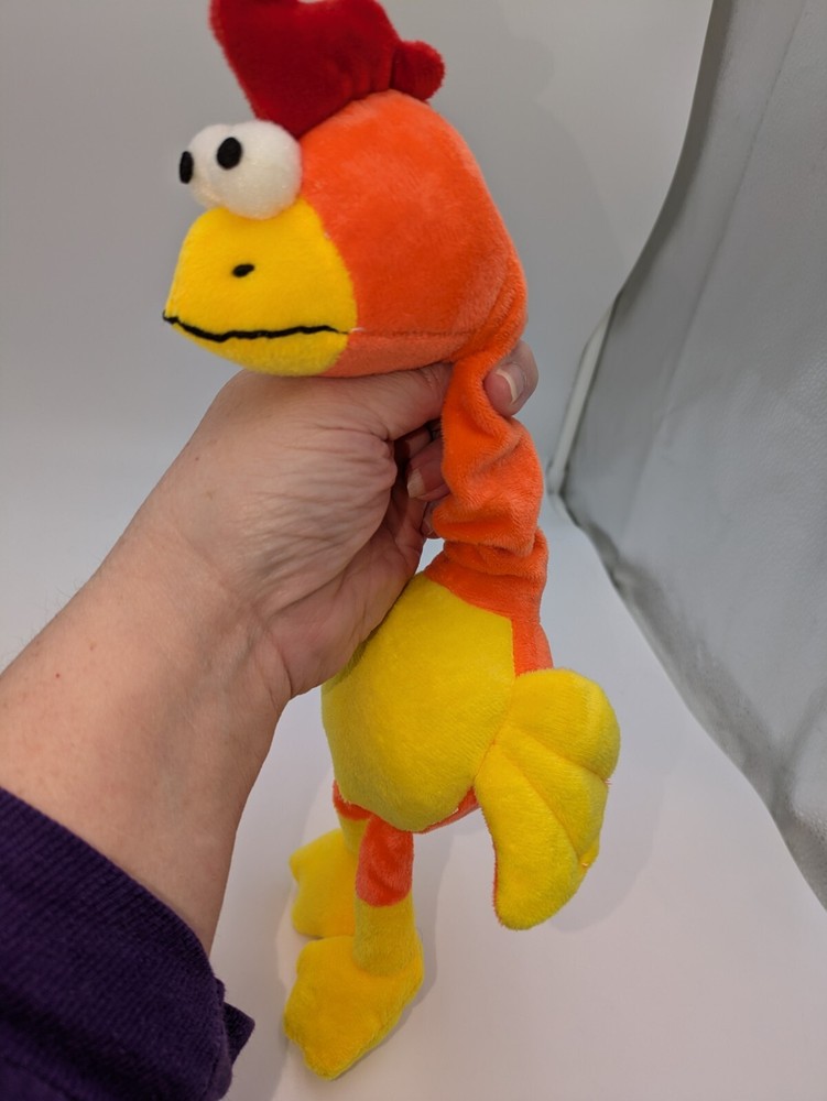 New Soft Dog Toy, Orange, Squeaks, Stretchy Neck, Interactive