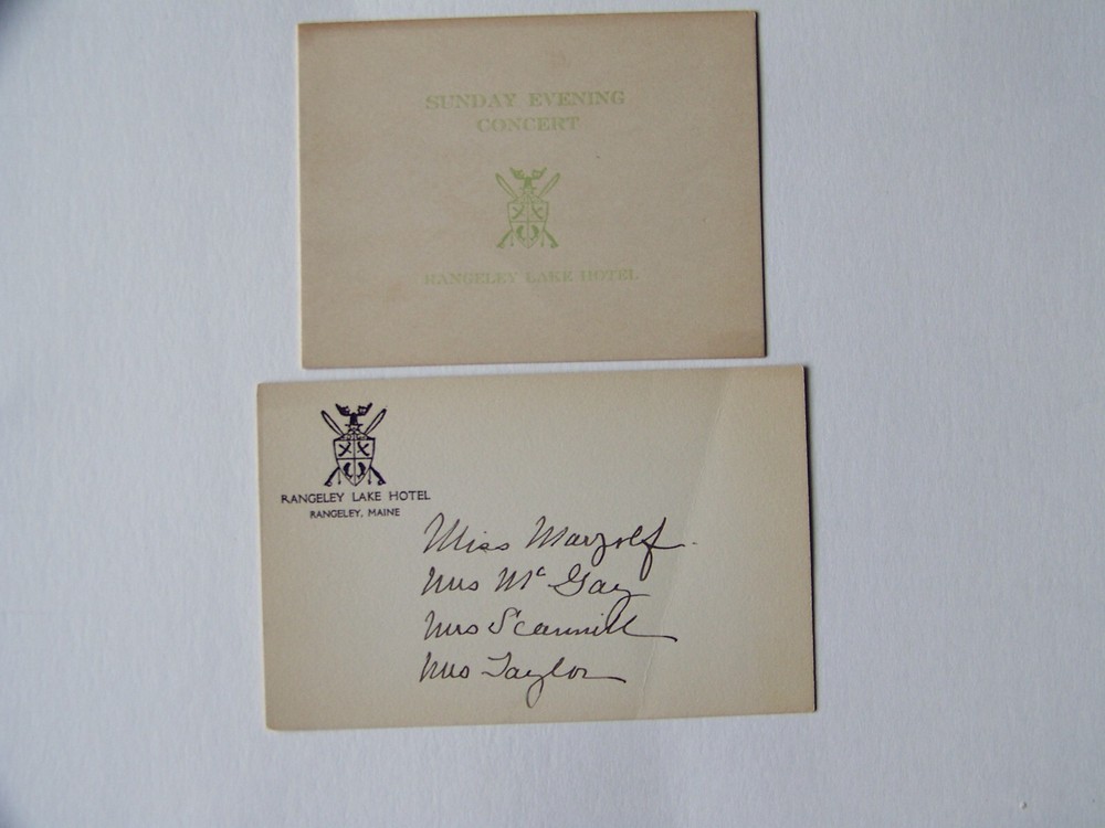 Rangeley Lake Maine ME 1920's Concert Programs Hotel Trio 1920's
