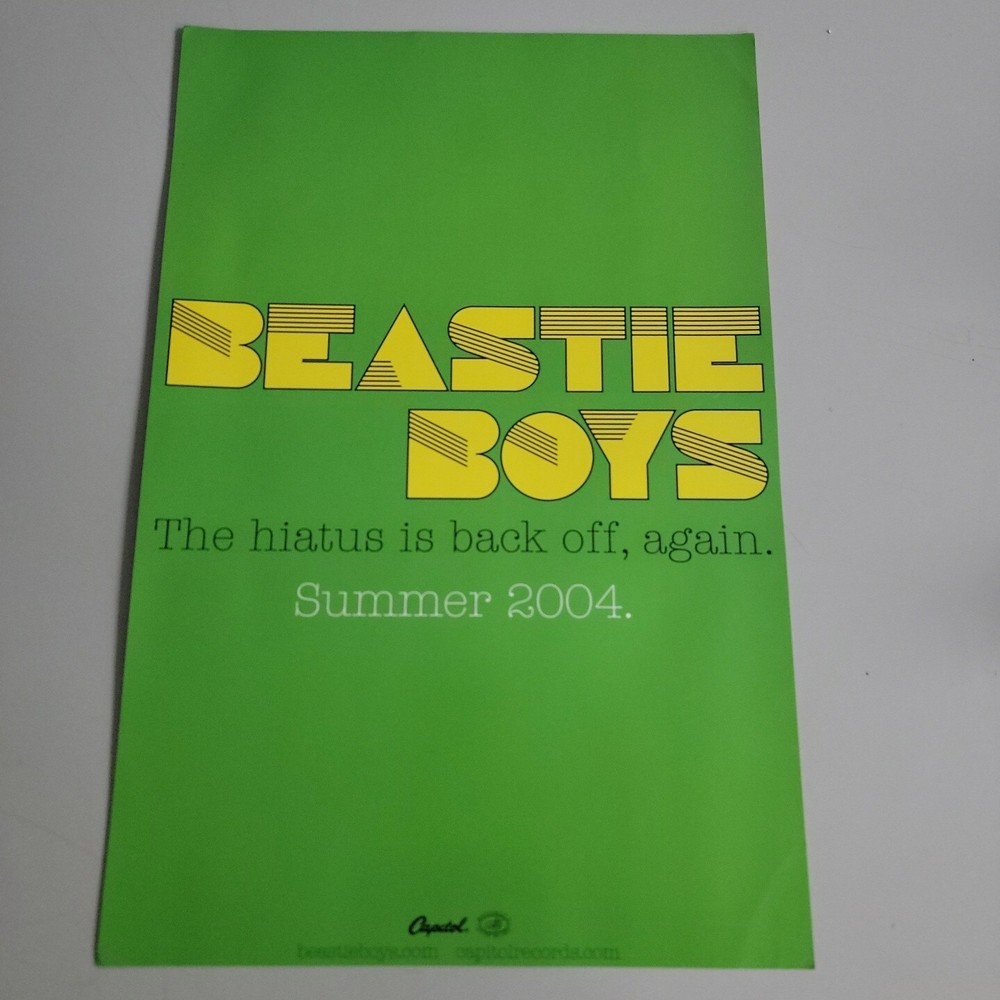 2004 BEASTIE BOYS STORE PROMO POSTER THE HIATUS IS BACK OFF AGAIN SUMMER TOUR