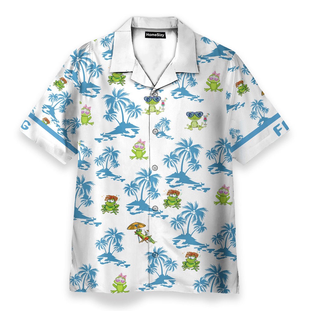 Frog Chilling On The Beach   Hawaiian Shirt Beach Shorts