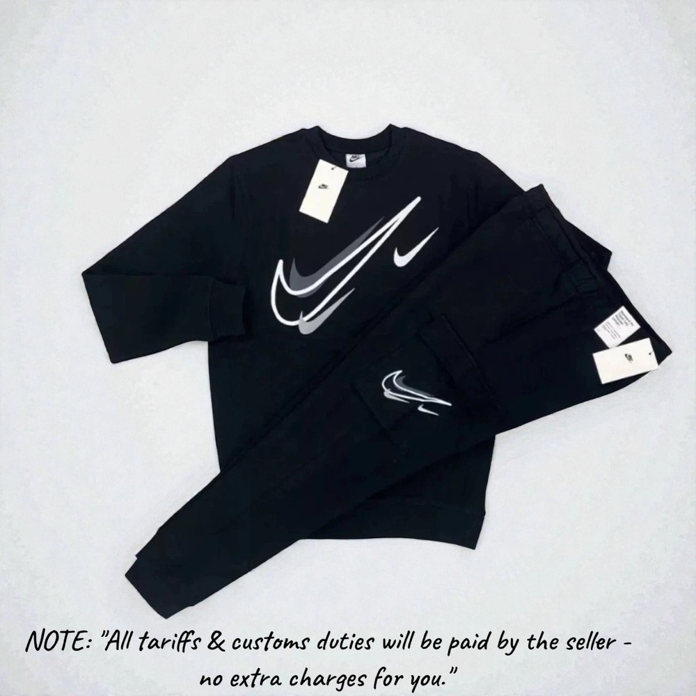 NIKE Men's Tracksuits Cotton Fleece Sweatshirt Cargo Jogger Sweatsuit GymWear