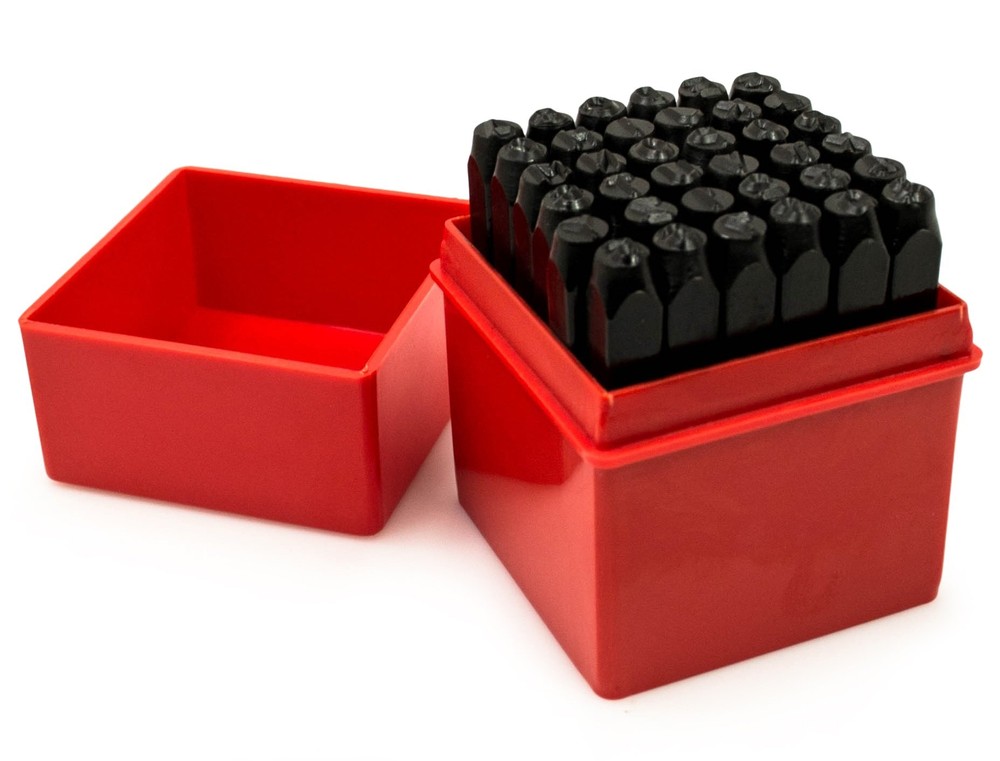 36pc Steel Metal Number and Letter Alphabet ID Stamping Punch Tool Set Kit