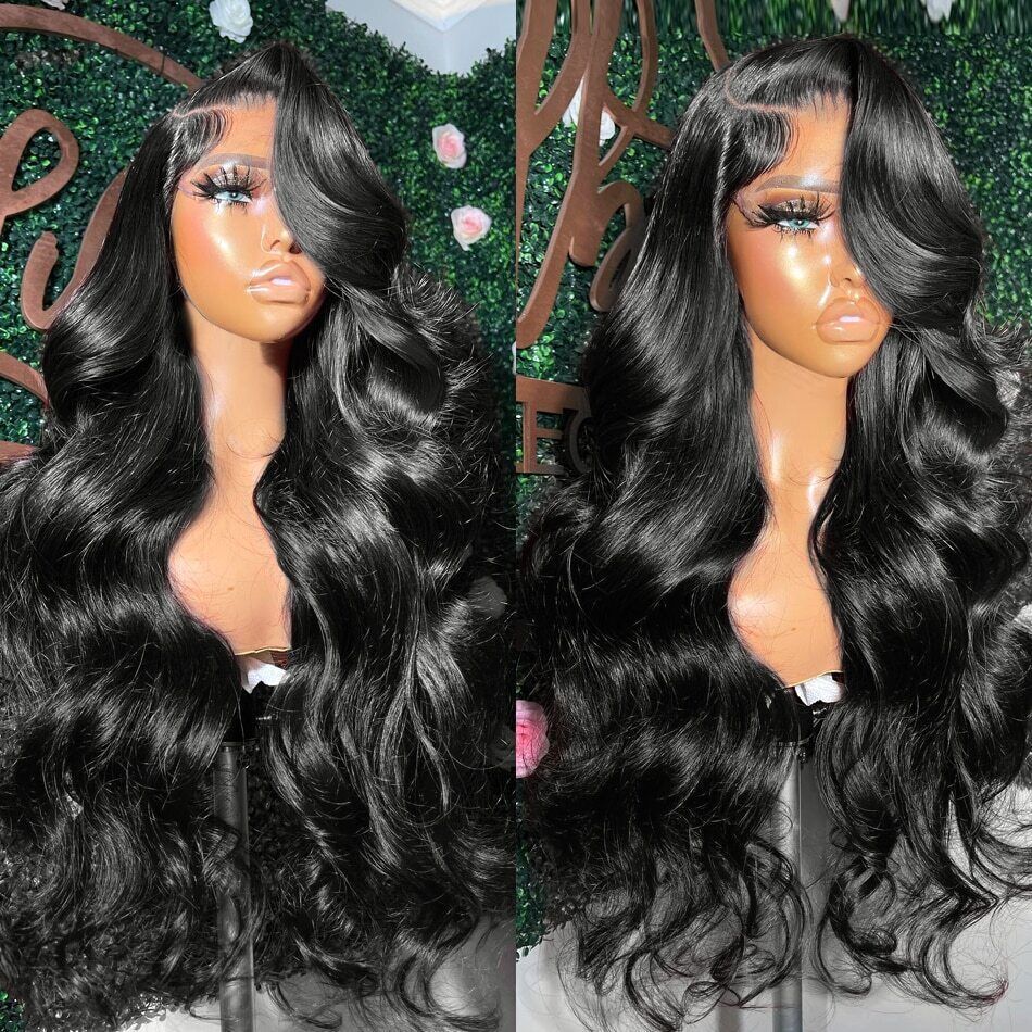 Glueless Transparent Brazilian Human Hair Lace Front Wig Body Wave