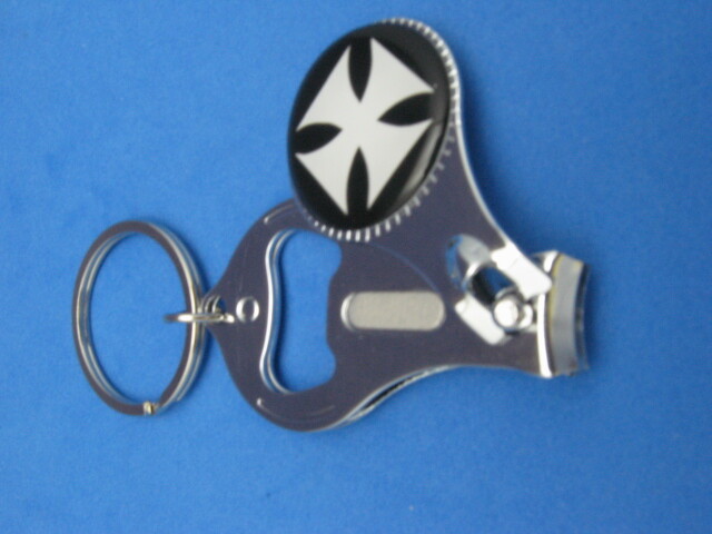 Maltese Iron Cross Keyring with Nail Clipper and Bottle Opener #205