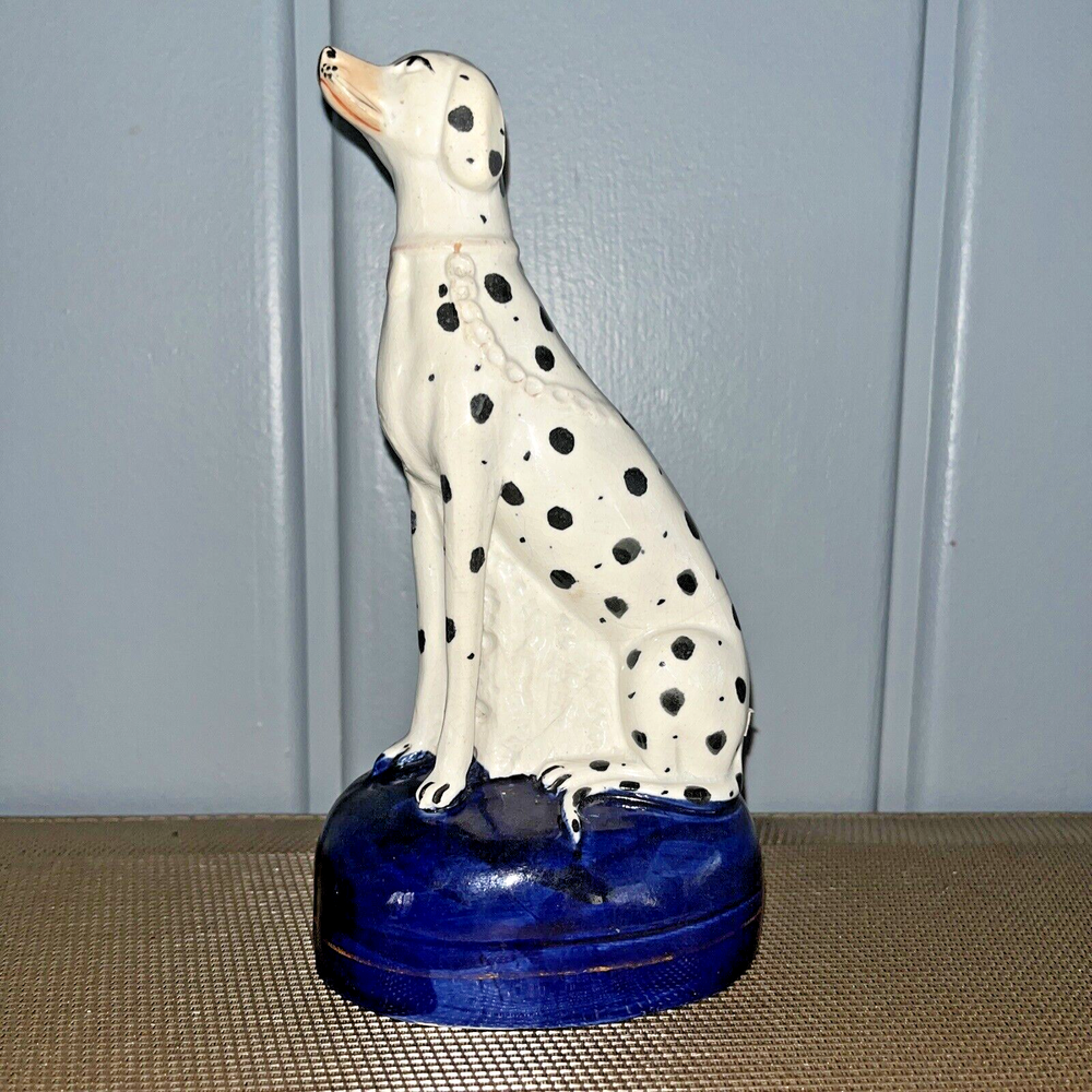 Antique Staffordshire England Porcelain Dalmation Dog  Figurine 7.75