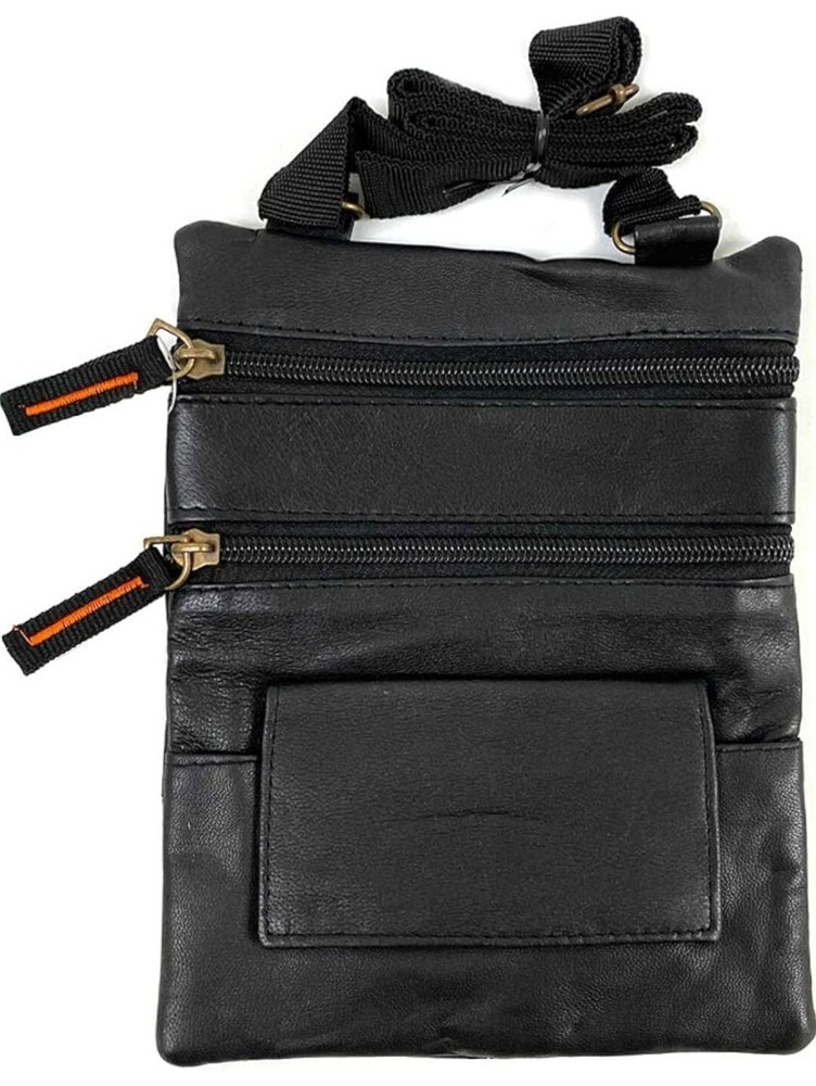 RFID Secure Genuine Leather Cell Phone & Passport Neck Pouch/Crossbody Bag/Purse