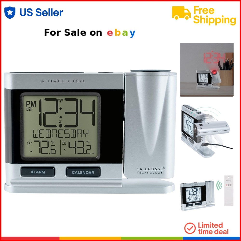 Digital Projection Alarm Clock with Auto Dim & Indoor/Outdoor Temp Display  