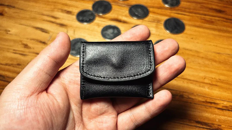 Black Cowhide Coin Wallet by Bacon Magic – Coin Trick Accessory