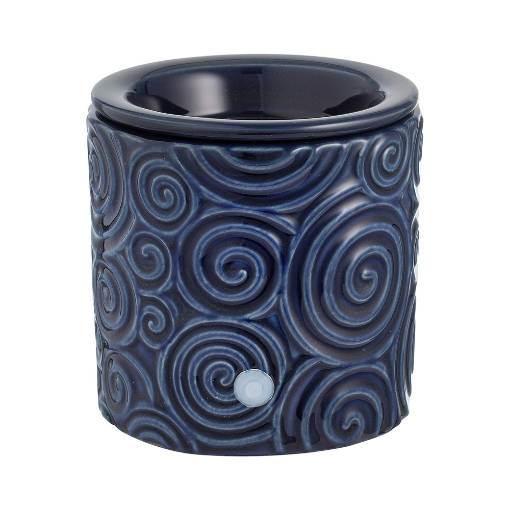 Blue Swirl Ceramic Electric Candle Warmer with Auto Safety Timer & Plug