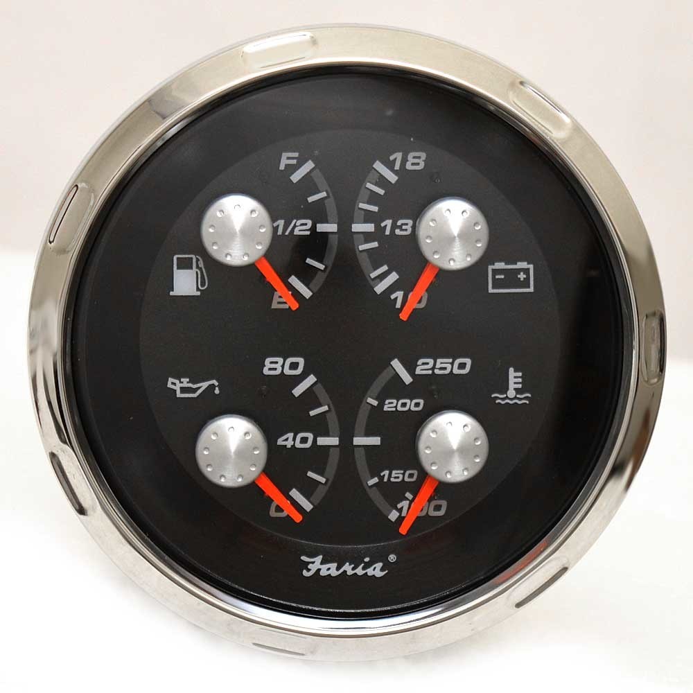 Faria Boat Multifunction Gauge GFC634B | Fuel Volt Oil 3 1/4 Inch