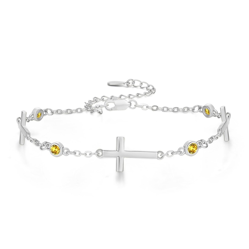 Christian Cross Bracelet 925 Sterling Silver Catholic Jesus Faith Anklet