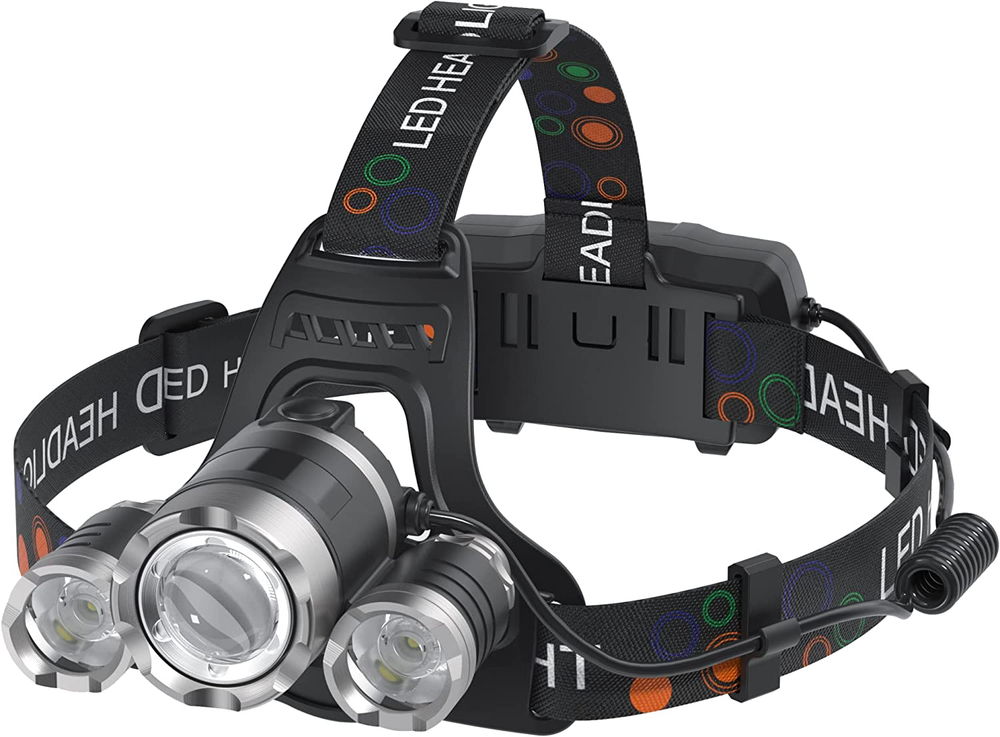 Headlamp, 6000 Lumens Super Brightest Rechargeable Headlamp for Adults, 4 Modes