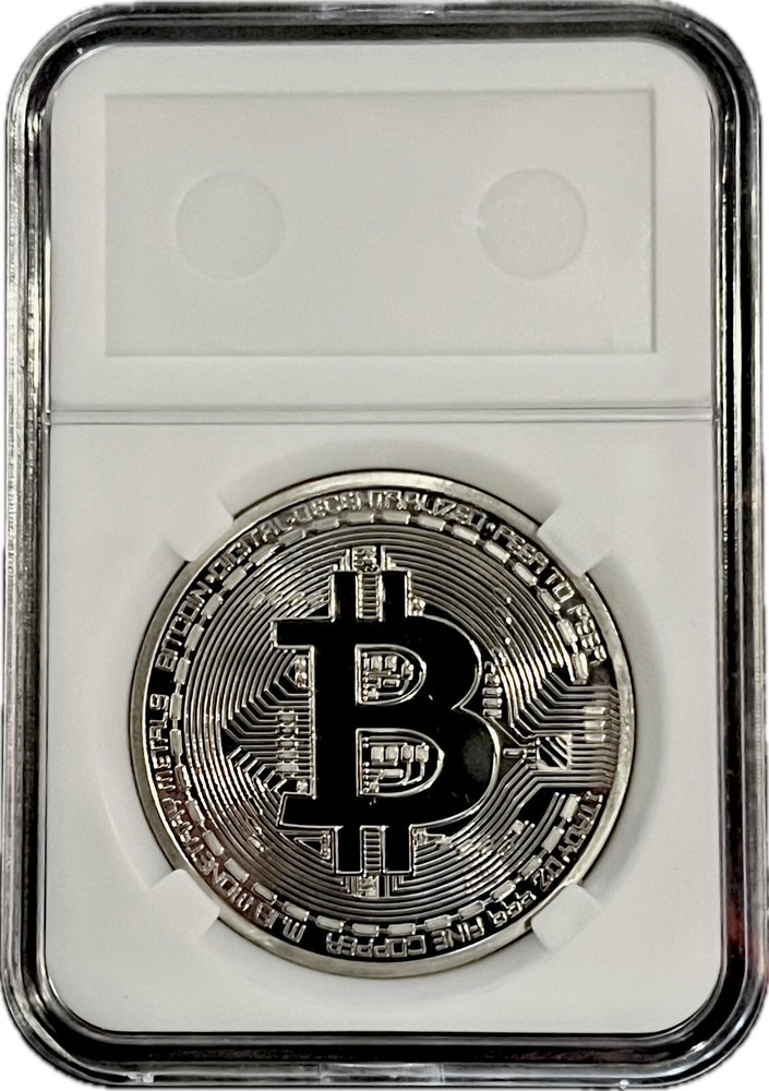 Bitcoin Silver Plated Physical Bitcoin BTC Cryptocurrency Collectible Coin