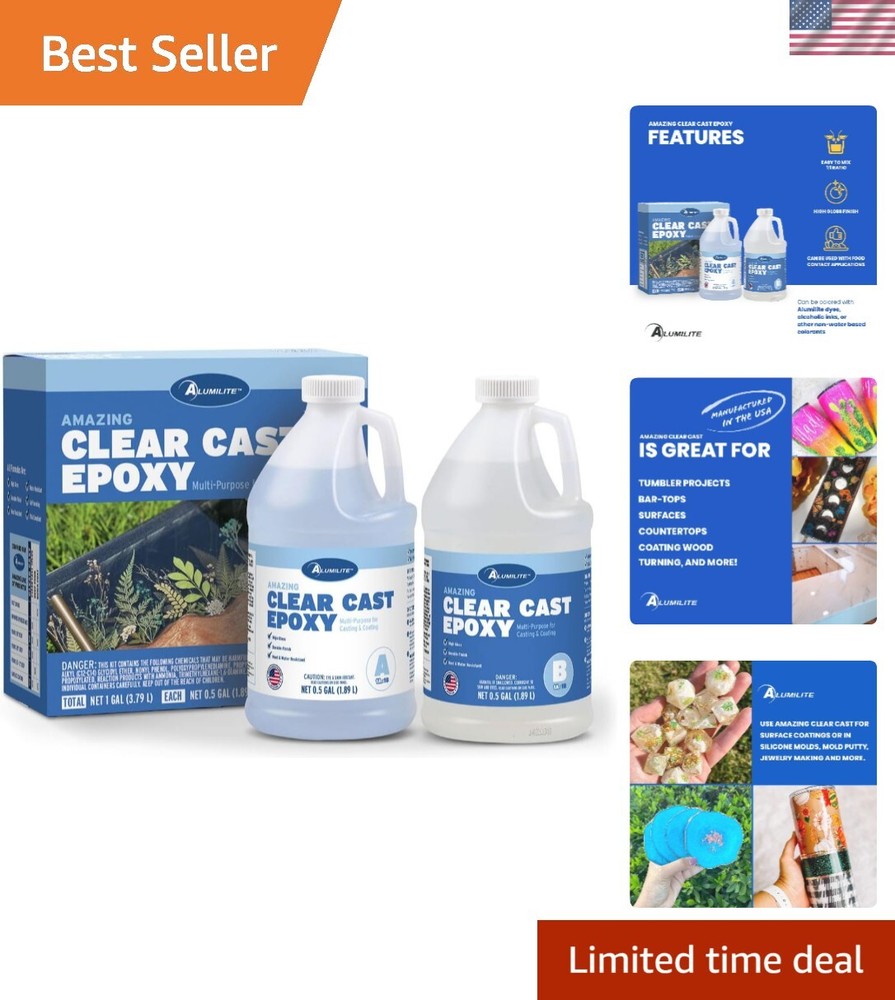 1 Gallon Amazing Clear Cast Epoxy Resin for Easy Mixing & Pro Results