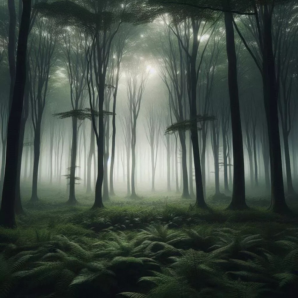 Rainforest AI Art Digital Wallpaper Background for Desktop-image