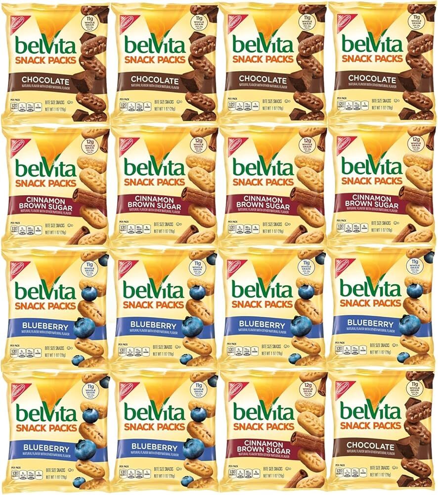 Belvita Breakfast Biscuits Bite-Size, Variety, 1 oz snack packs BelVita (12 C...
