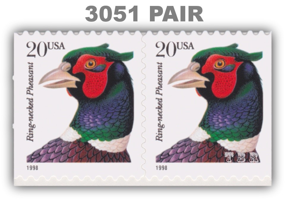 3051 Ring Necked Pheasant 20c Pair Lighthouse Flora Fauna BK242A MNH - Buy Now-image
